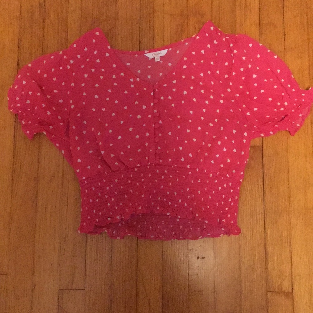 Candie’s Hot Pink Cropped Blouse